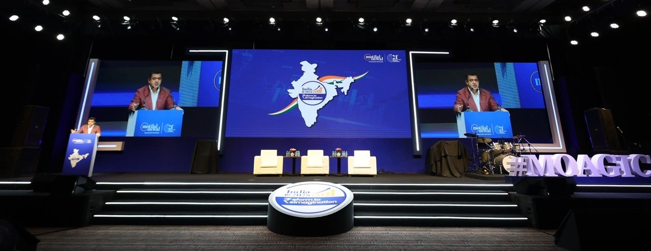 Corporate conference and event setup managed by EMRG Solutions with stage production, branding, and audience engagement.