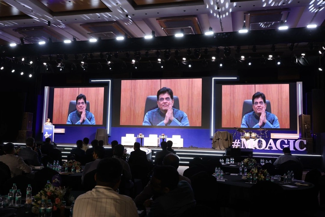 Corporate conference and event setup managed by EMRG Solutions with stage production, branding, and audience engagement.